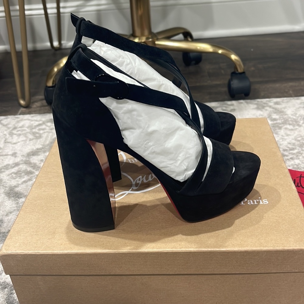 CHRISTIAN LOUBOUTIN
Movida Jane 130 black suede sandals Size 37 BNIB - Picture 7 of 9
